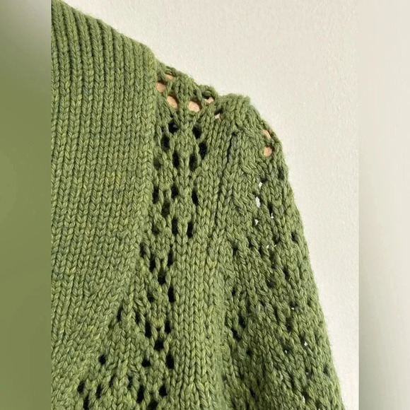 Women’s Medium Green Toggle Sweater Lambswool/Angora Rabbit Blend Luxury Cozy - Picture 11 of 14